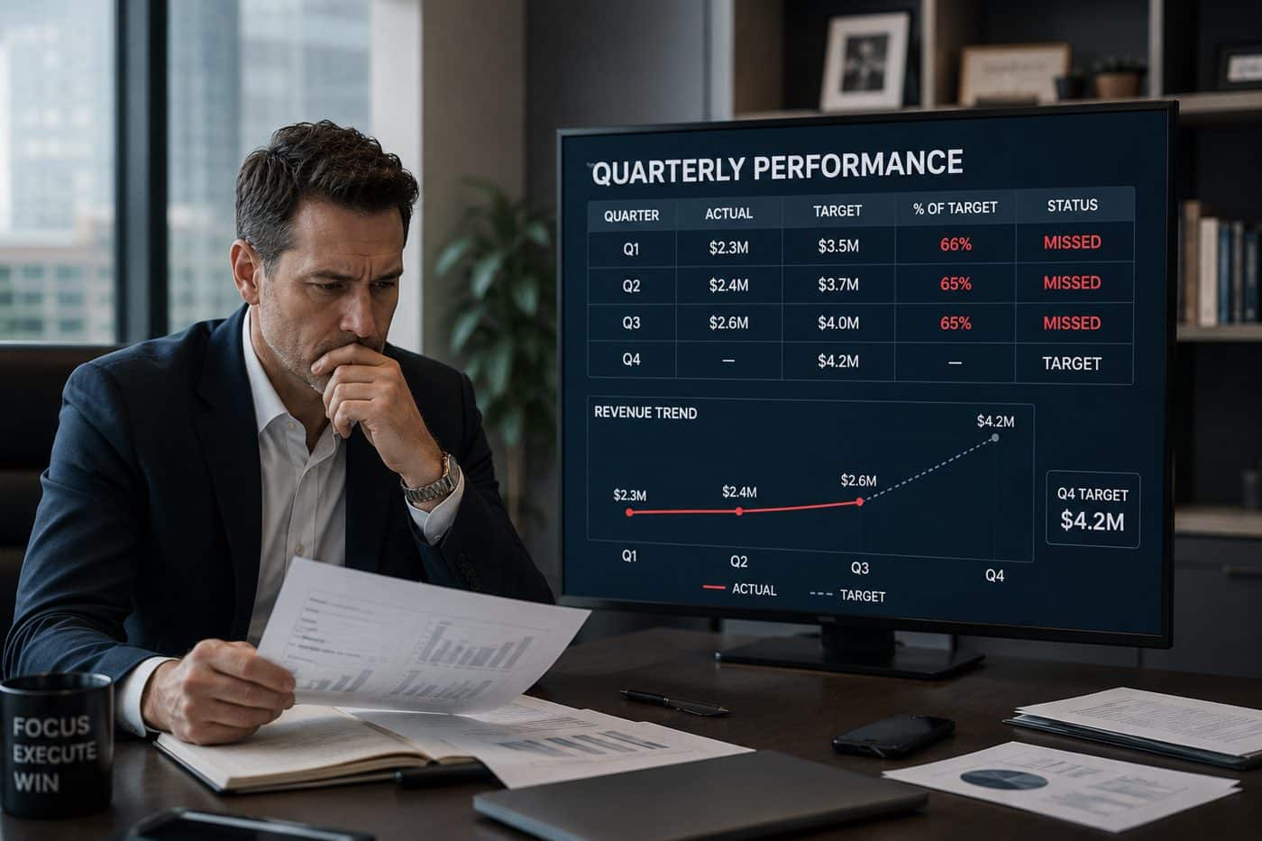 ceo missed quarterly targets